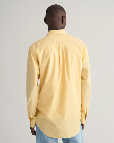 Gant Men Yellow Solid Button-down Collar Long Sleeves Shirt