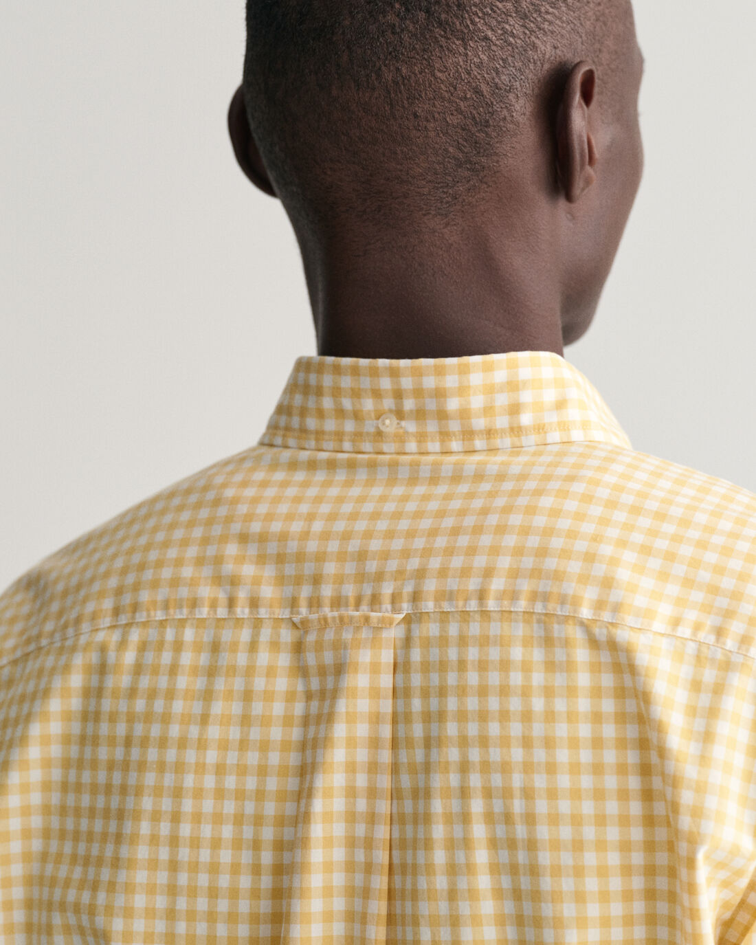 Gant Men Yellow Checked Button-down Collar Long Sleeves Shirt