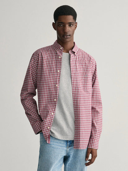 Gant Men Red Checked Button Down Full Sleeves Shirt