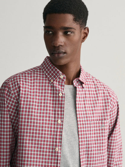 Gant Men Red Checked Button Down Full Sleeves Shirt