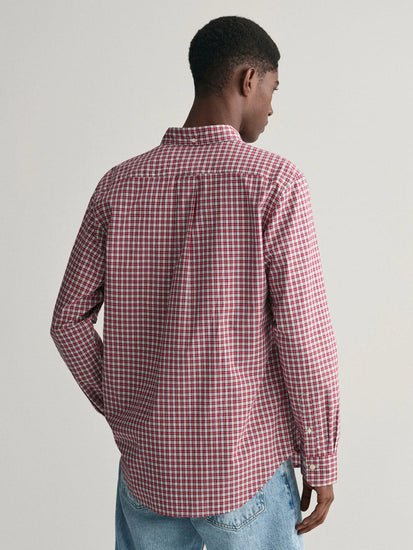 Gant Men Red Checked Button Down Full Sleeves Shirt