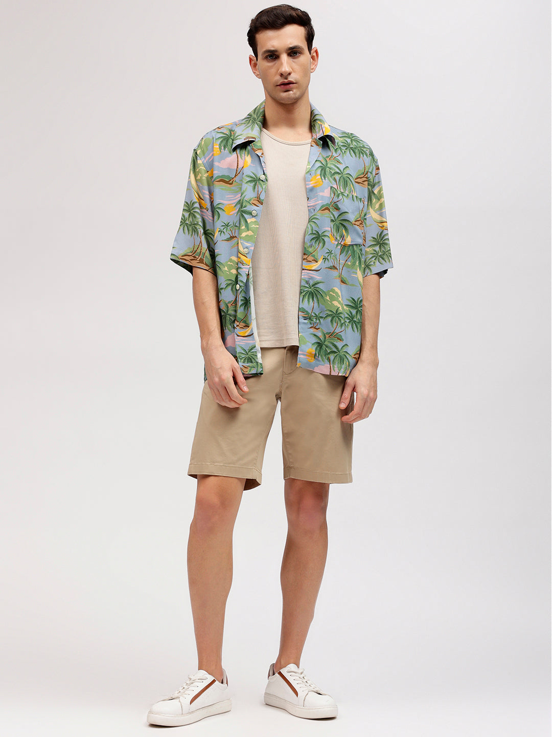 Gant Men Multicolour Tropical Print Resort Collar Short Sleeves Shirt