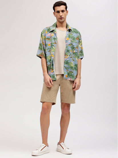 Gant Men Multicolour Tropical Print Resort Collar Short Sleeves Shirt