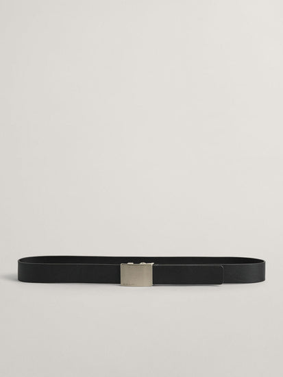 Gant Men Black Solid Slider Buckle Leather Belt