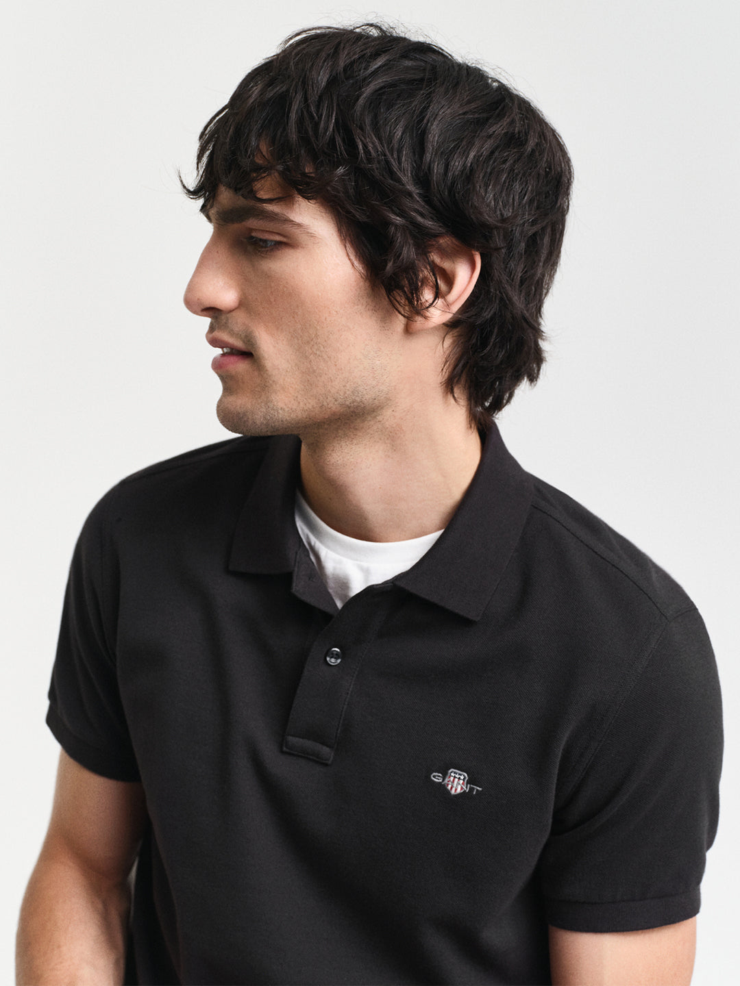 Gant Men Black Polo Collar Short Sleeves T-Shirt