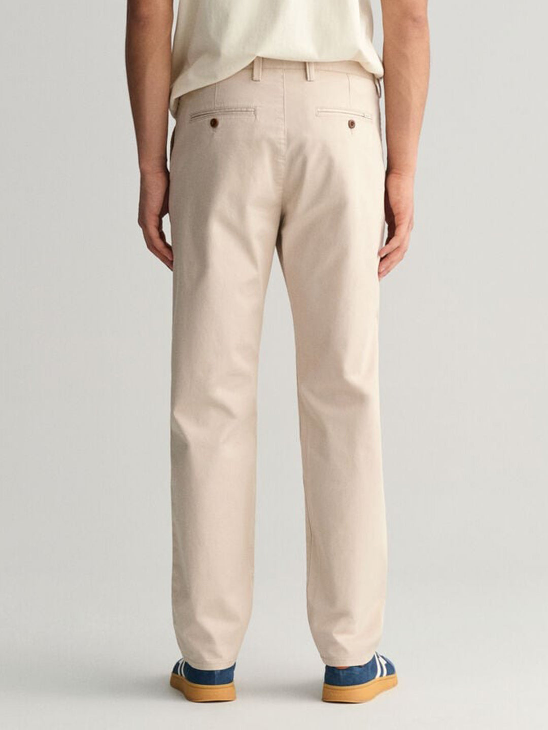 Gant Mens Putty Mid Rise Regular Fit Chino Trousers