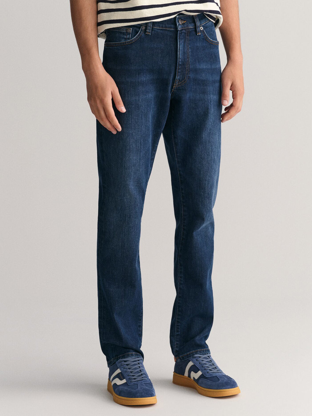 Gant Men Blue Washed Slim Fit Mid-Rise Jeans