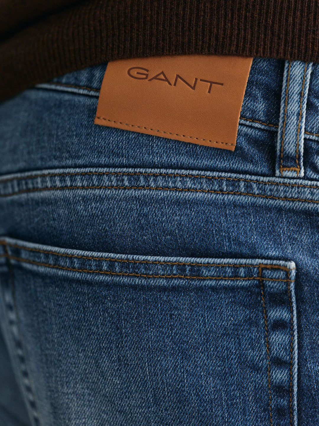 Gant Men Blue Washed Slim Fit Mid-Rise Jeans