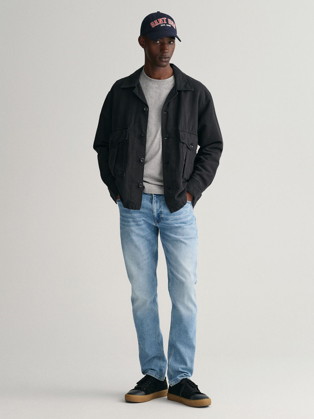 Gant Men Blue Washed Slim Fit Mid-Rise Jeans