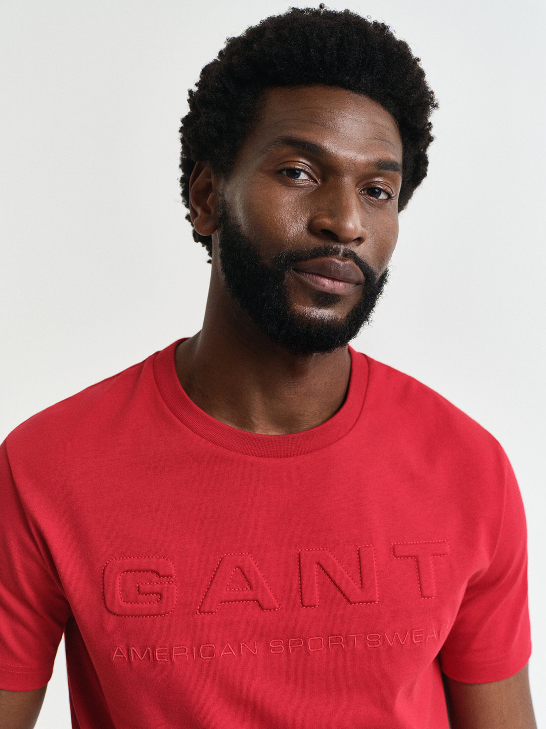 Gant Men Red Solid Round Neck Short Sleeves T-Shirt