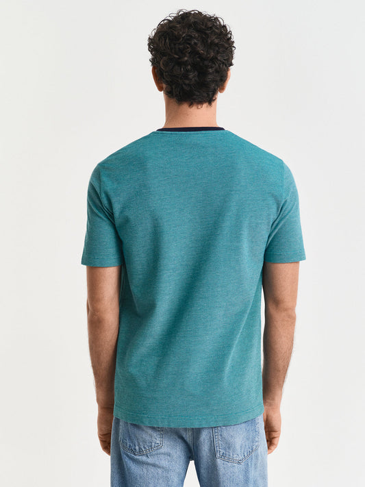 Gant Mens Teal Crew Neck Short Sleeve Solid T-Shirt