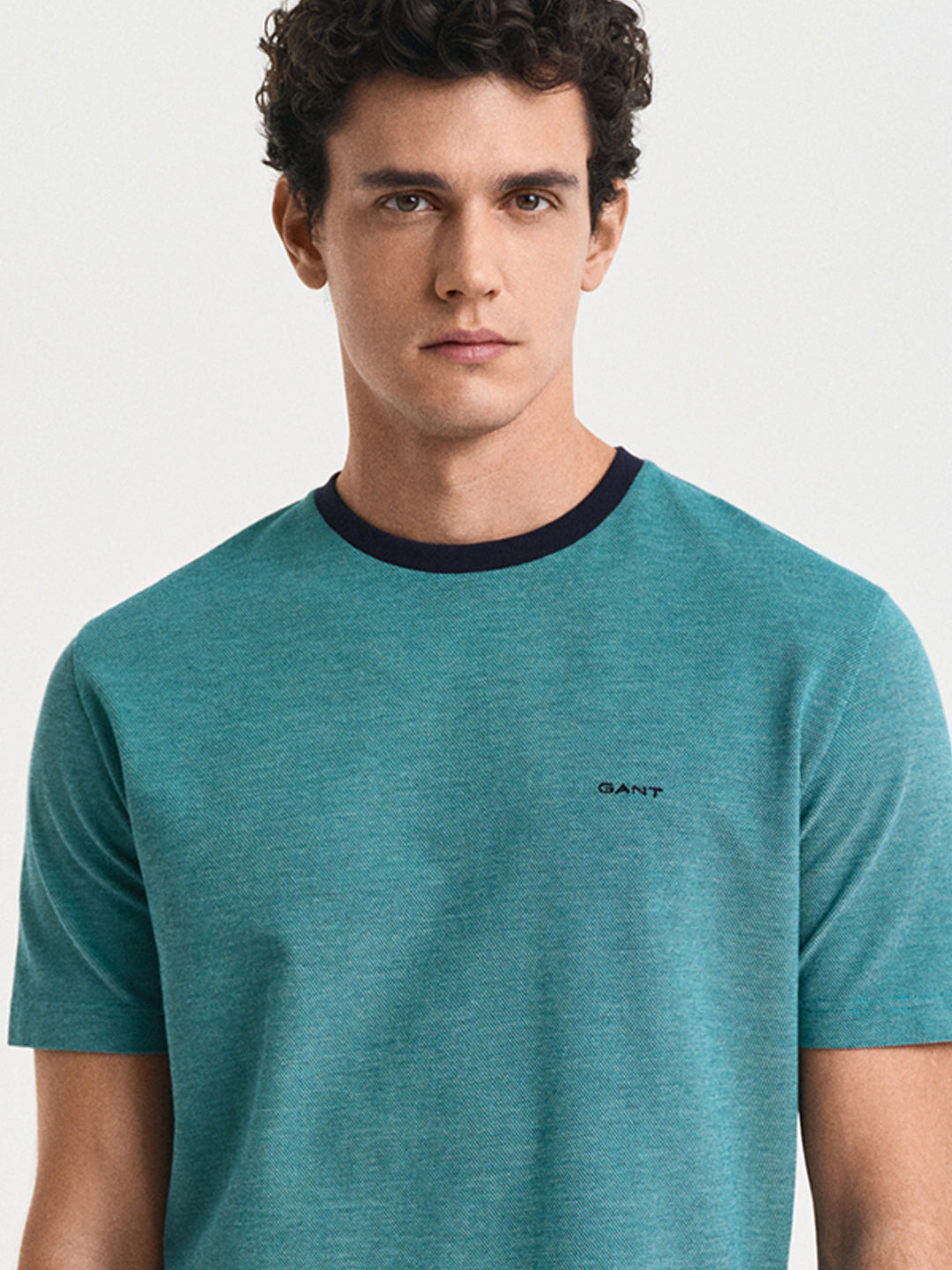 Gant Mens Teal Crew Neck Short Sleeve Solid T-Shirt