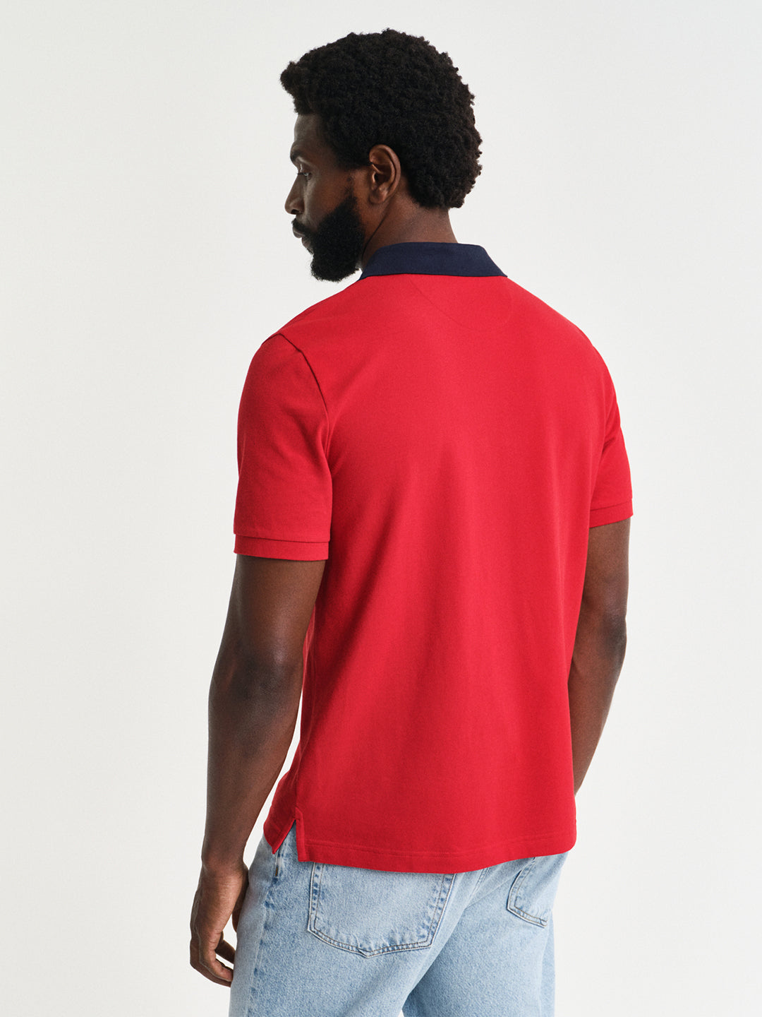 Gant Men Red Solid Collared Short Sleeves Polo T-Shirt