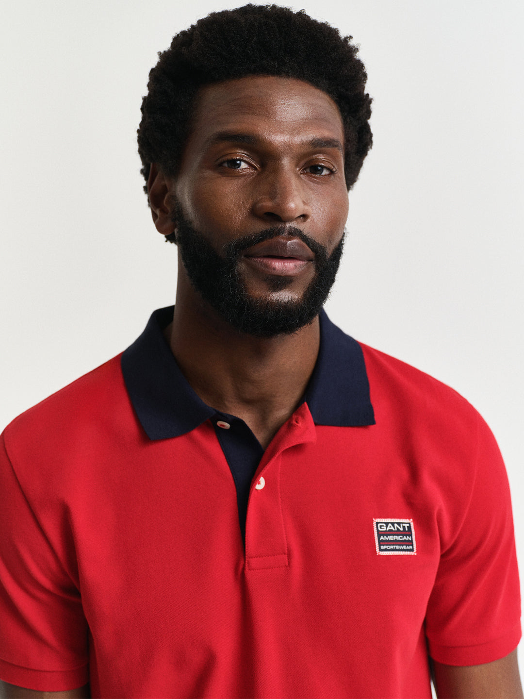 Gant Men Red Solid Collared Short Sleeves Polo T-Shirt