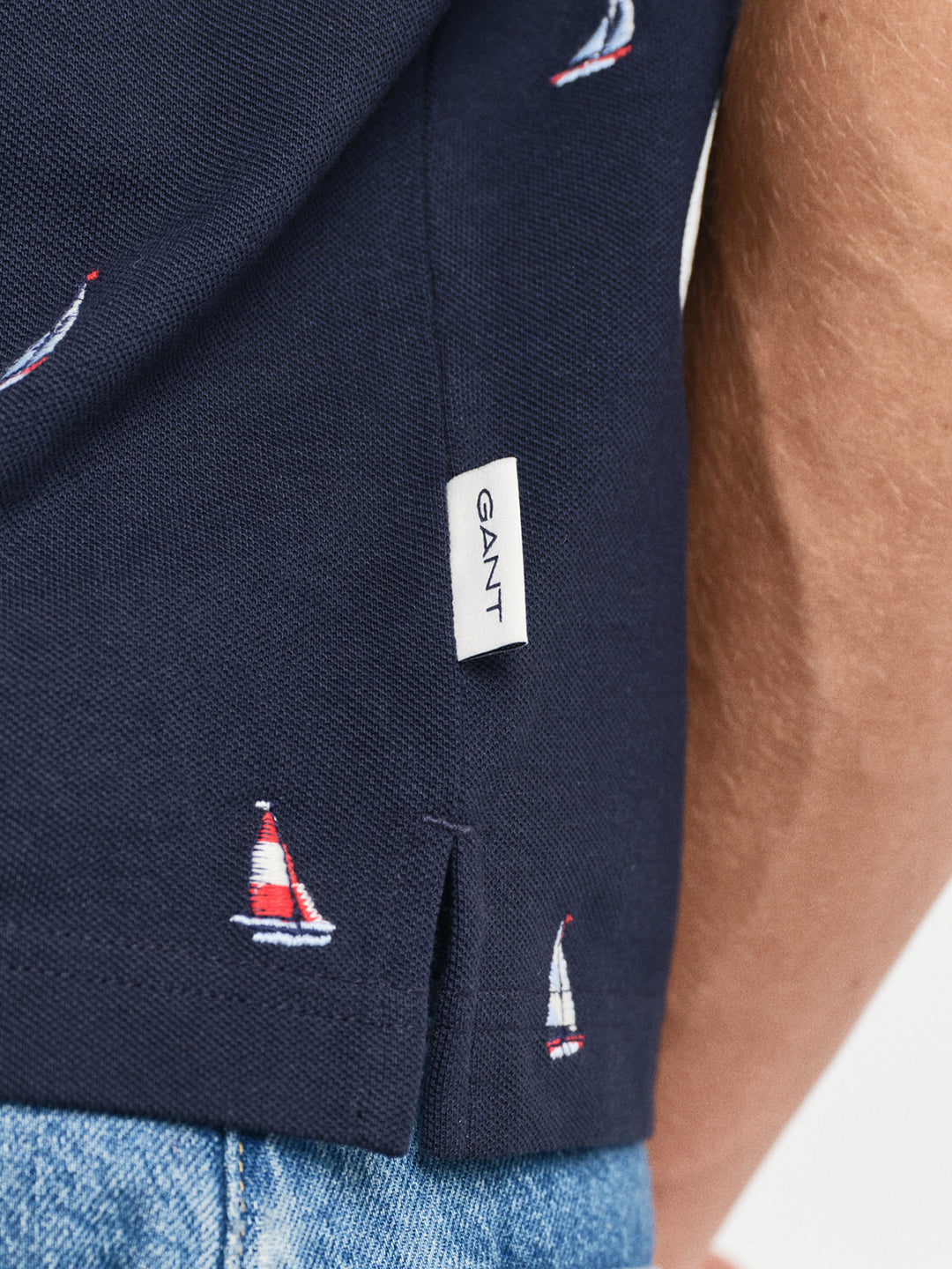 Gant Men Blue Polo Collar Short Sleeves Tshirt