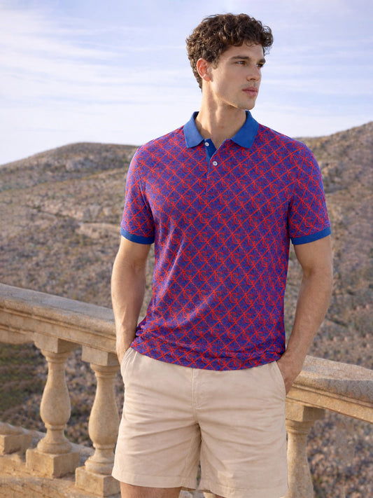 Gant Men Blue Printed Polo Tshirt