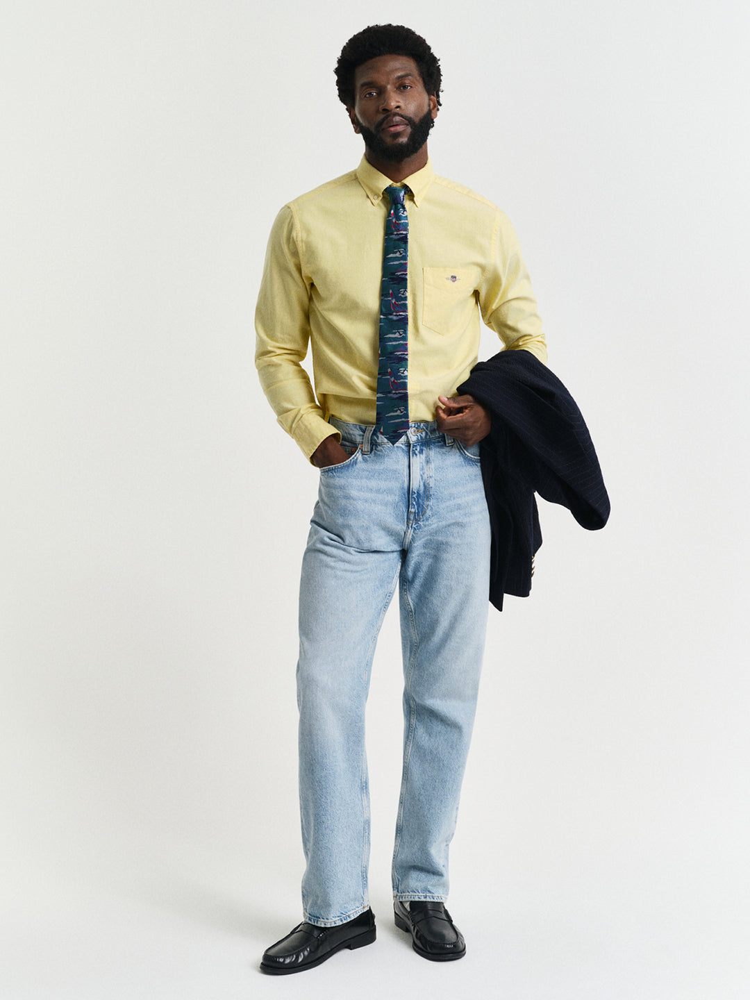 Gant Men Yellow Button-Down Collar Full Sleeves Shirt