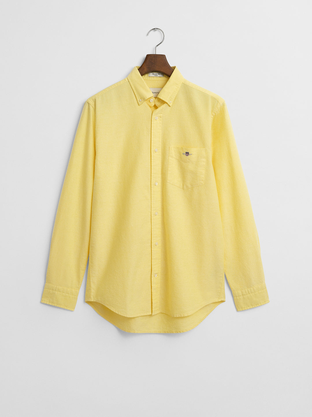 Gant Men Yellow Button-Down Collar Full Sleeves Shirt