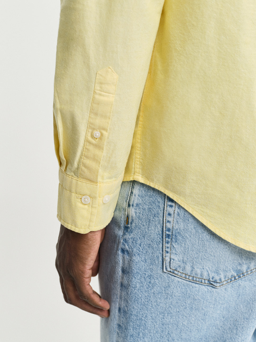 Gant Men Yellow Button-Down Collar Full Sleeves Shirt