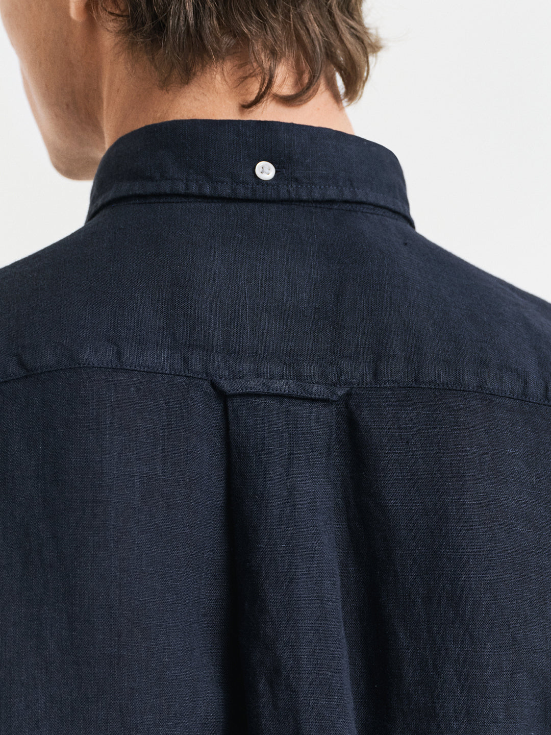 Gant Men Blue Regular Fit Solid Linen Shirt