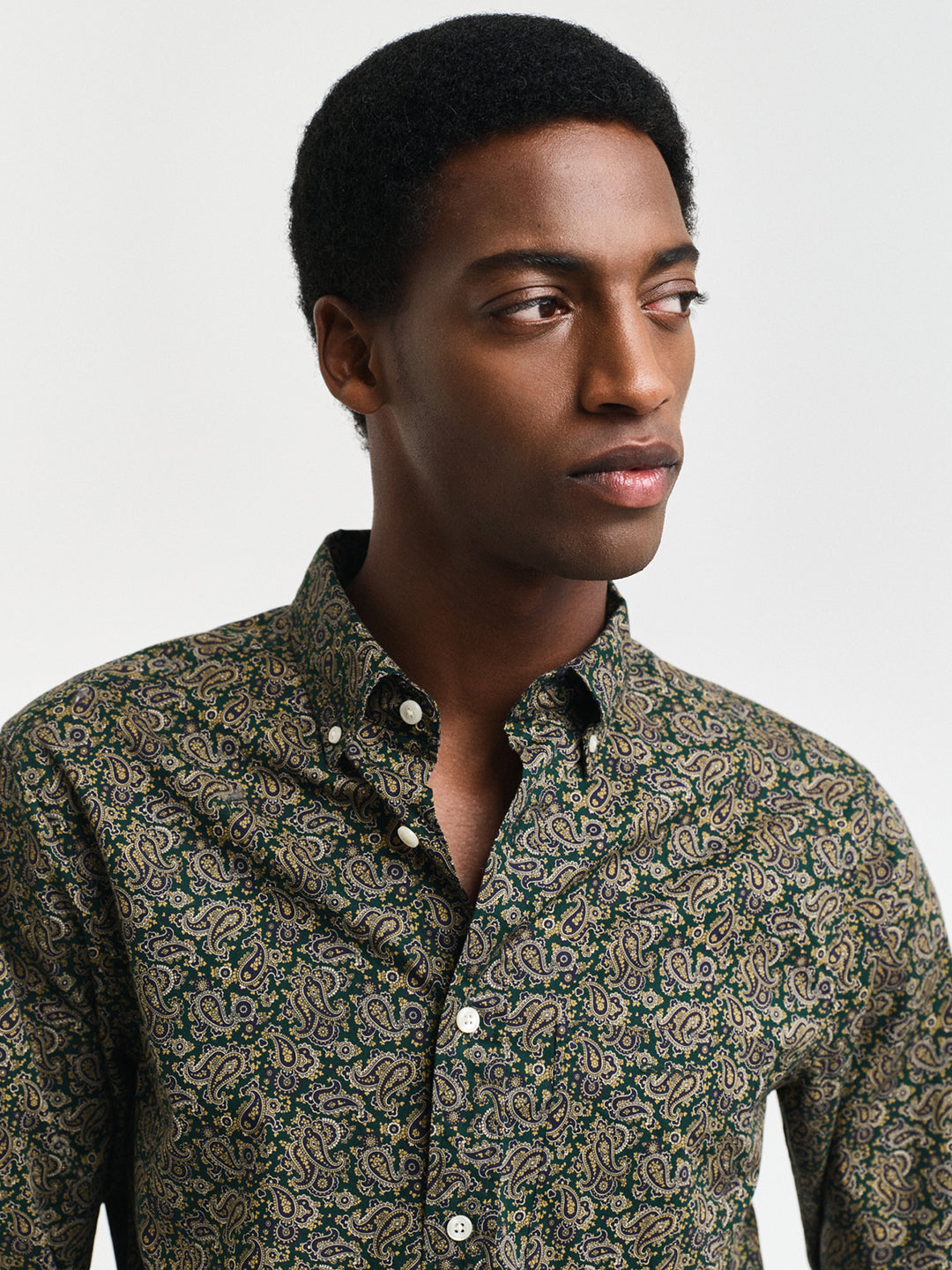 Gant Men Green Printed Button-Down Collar Full Sleeves Shirt