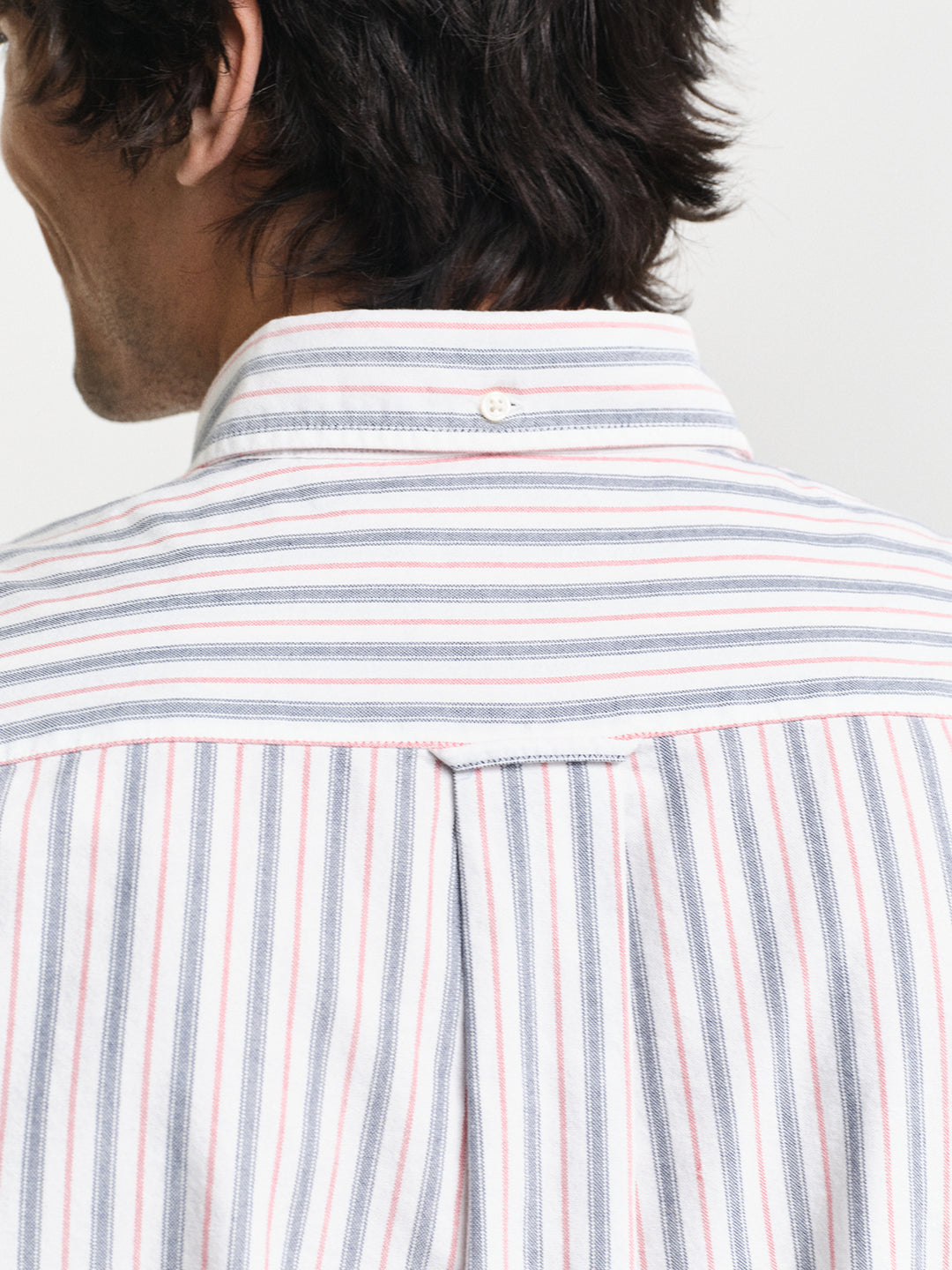 Gant Men White Striped Button-Down Collar Full Sleeves Shirt