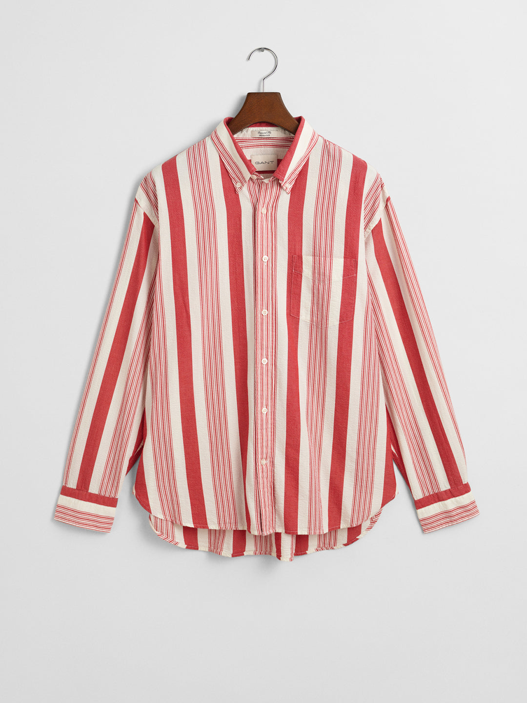 Gant Men Red Button-Down Collar Full Sleeves Shirt