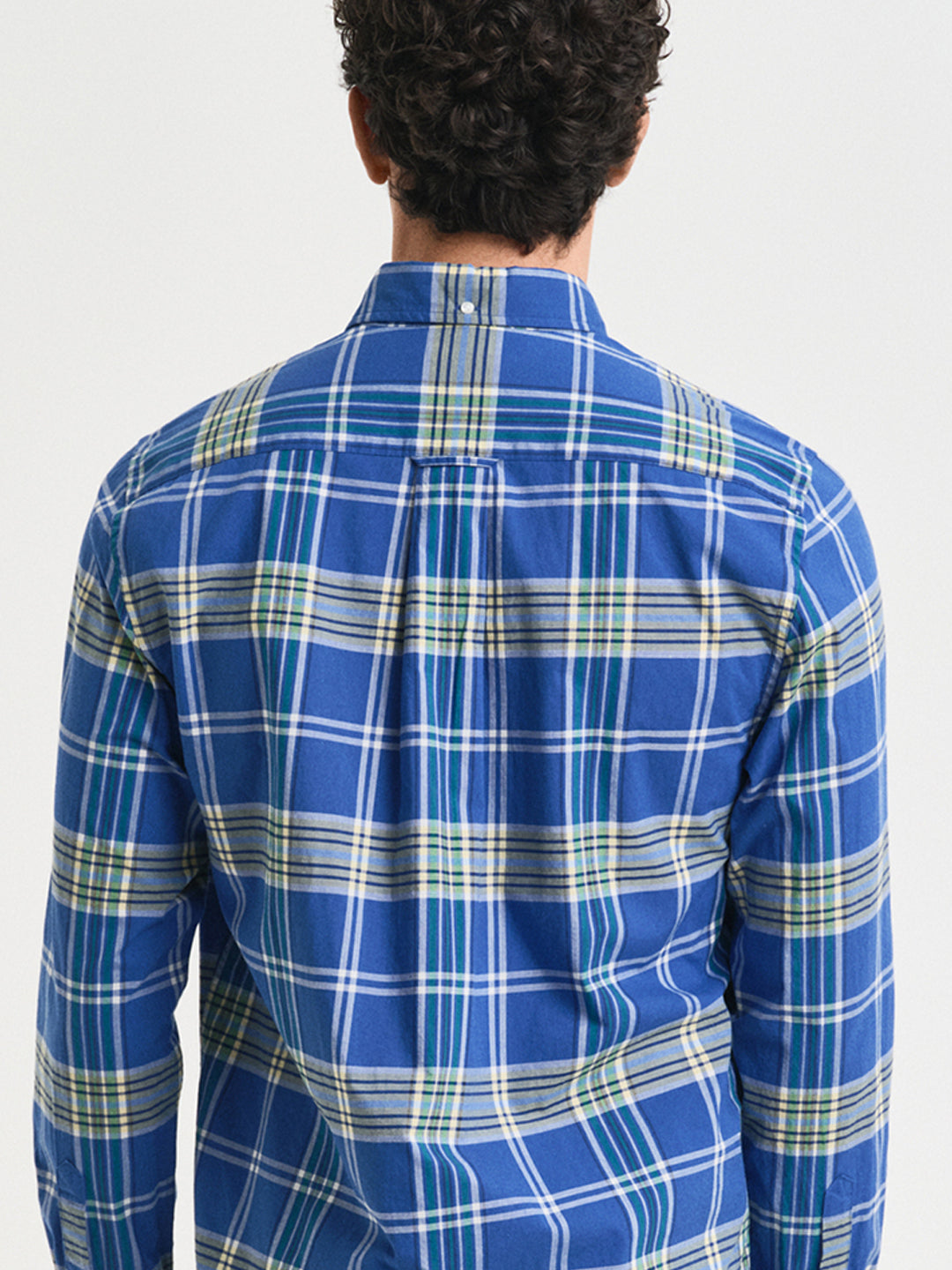 Gant Mens Blue Button Down Collar Full Sleeve Tartan Check Shirt