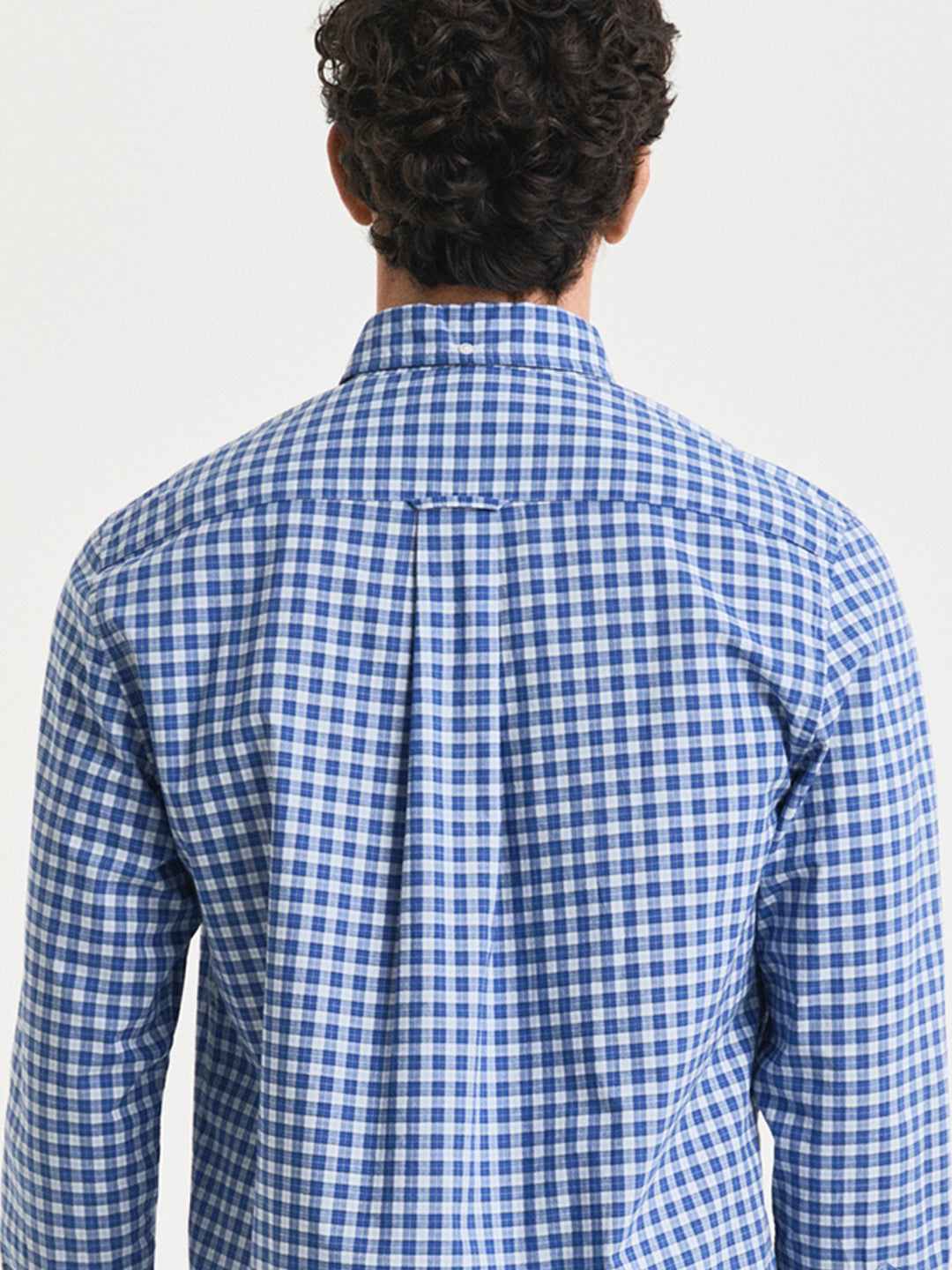 Gant Mens Blue Button Down Collar Full Sleeve Gingham Check Shirt