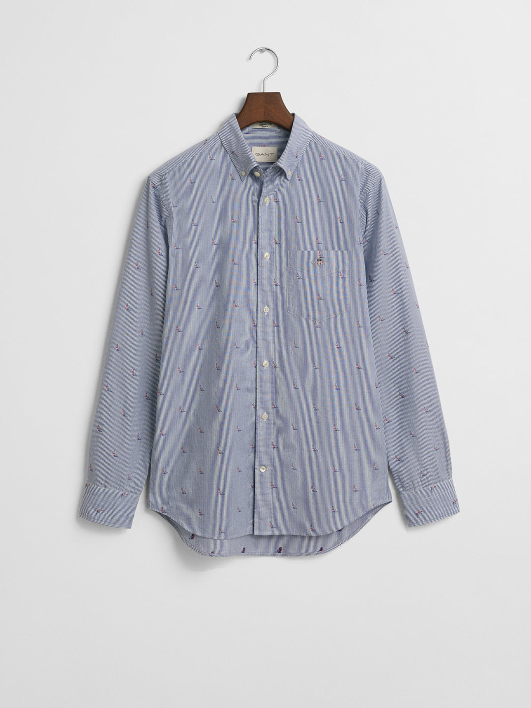 Gant Men Blue Button-Down Collar Full Sleeves Shirt