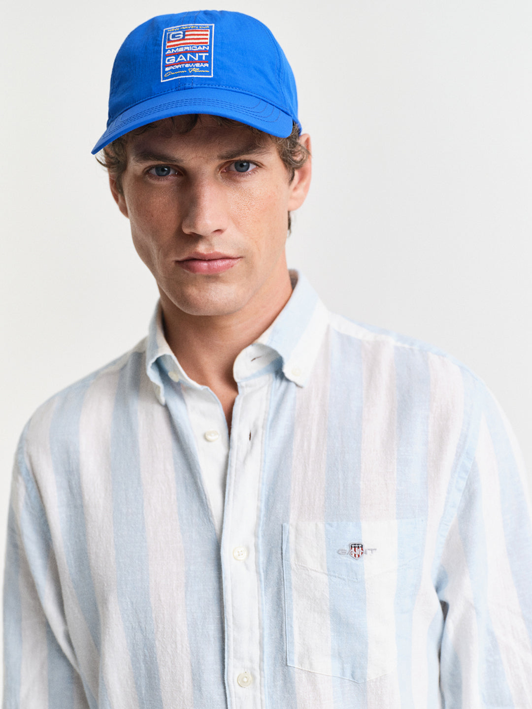 Gant Men Blue Button-Down Collar Full Sleeves Shirt