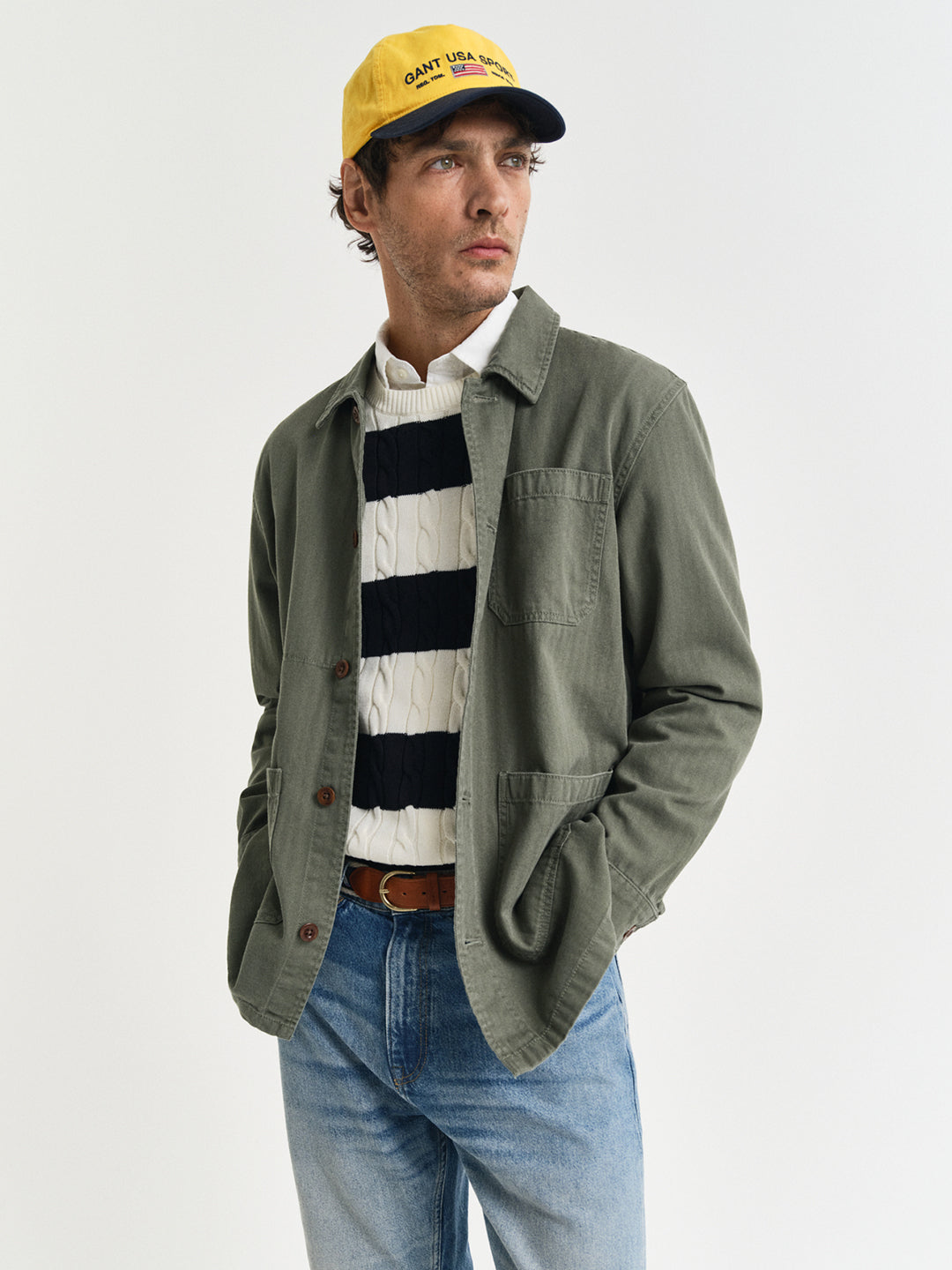 Gant Men Green Spread Collar Full Sleeves Shirt