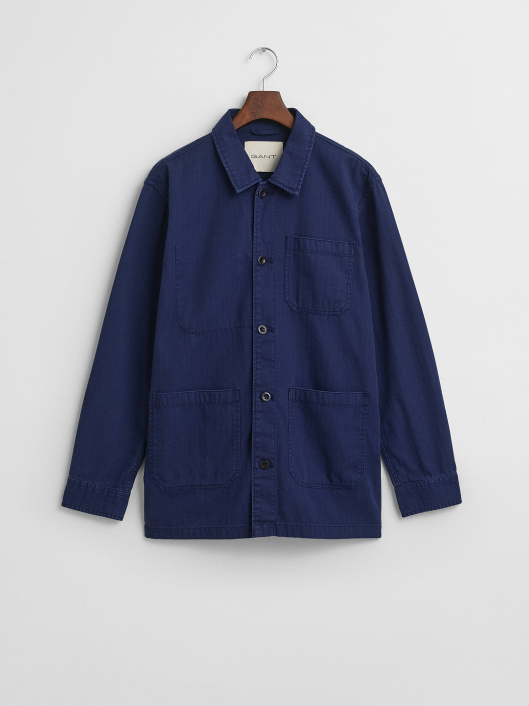 Gant Men Blue Spread Collar Full Sleeves Shirt