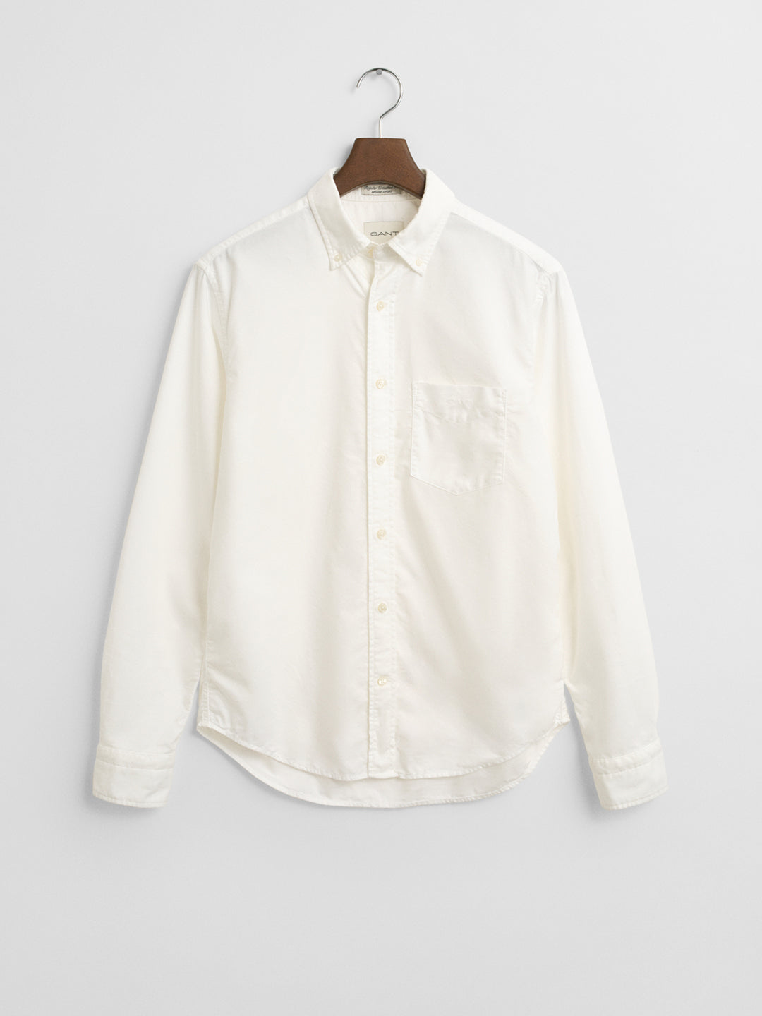 Gant Men White Button-Down Collar Full Sleeves Shirt