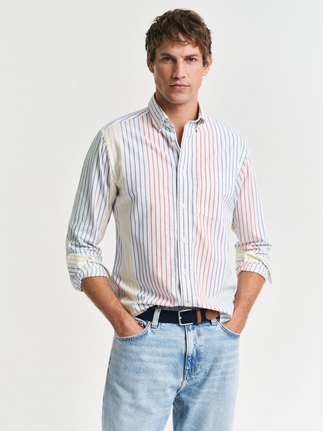 Gant Men Red Checked Button-Down Collar Full Sleeves Shirt