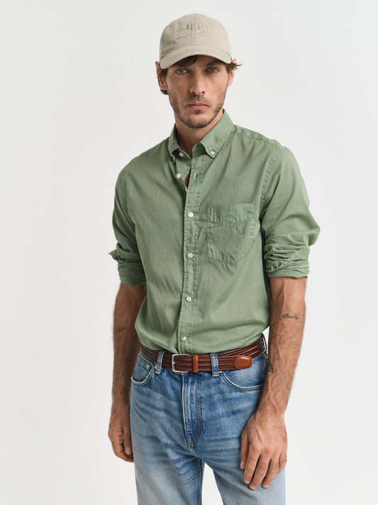 Gant Men Green Button-Down Collar Full Sleeves Shirt