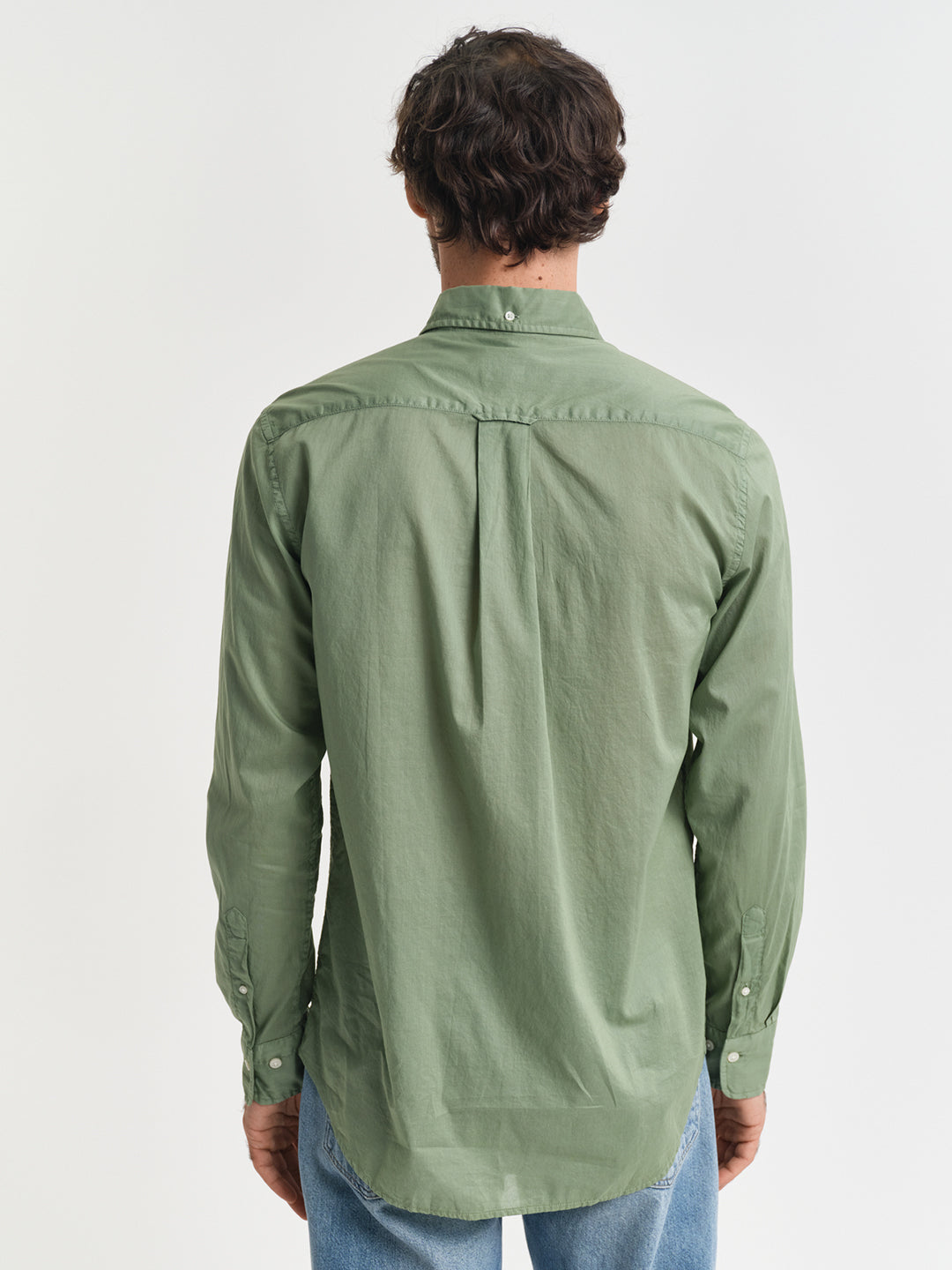 Gant Men Green Button-Down Collar Full Sleeves Shirt