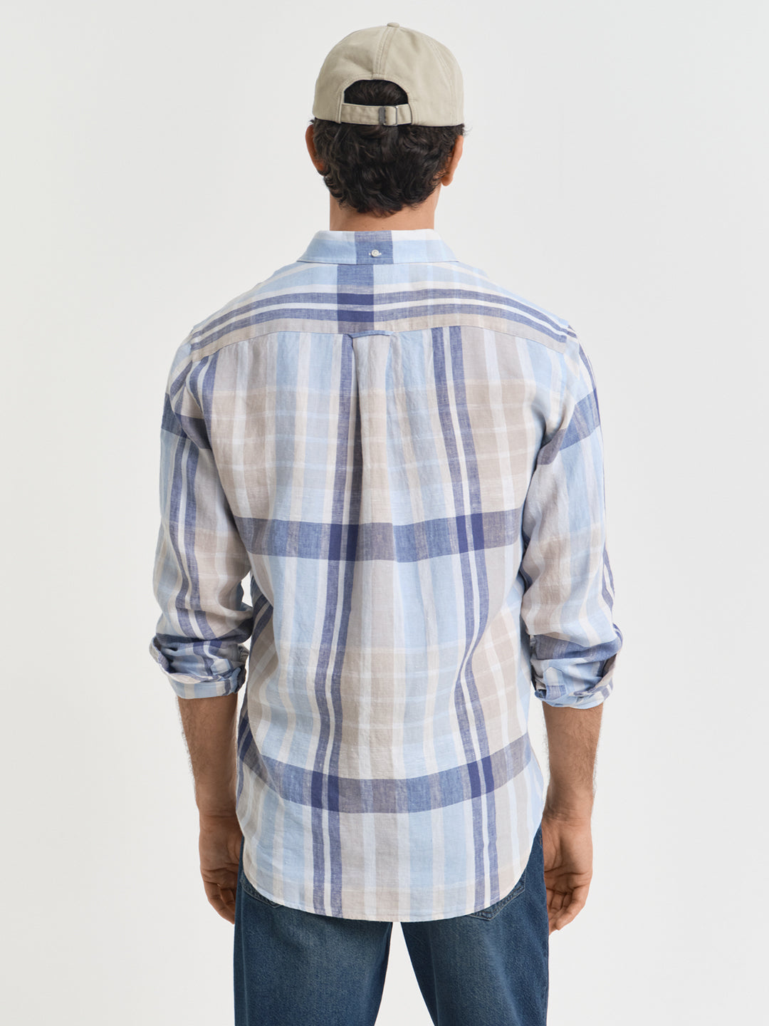 Gant Men Multi Regular Fit Checked Linen Shirt