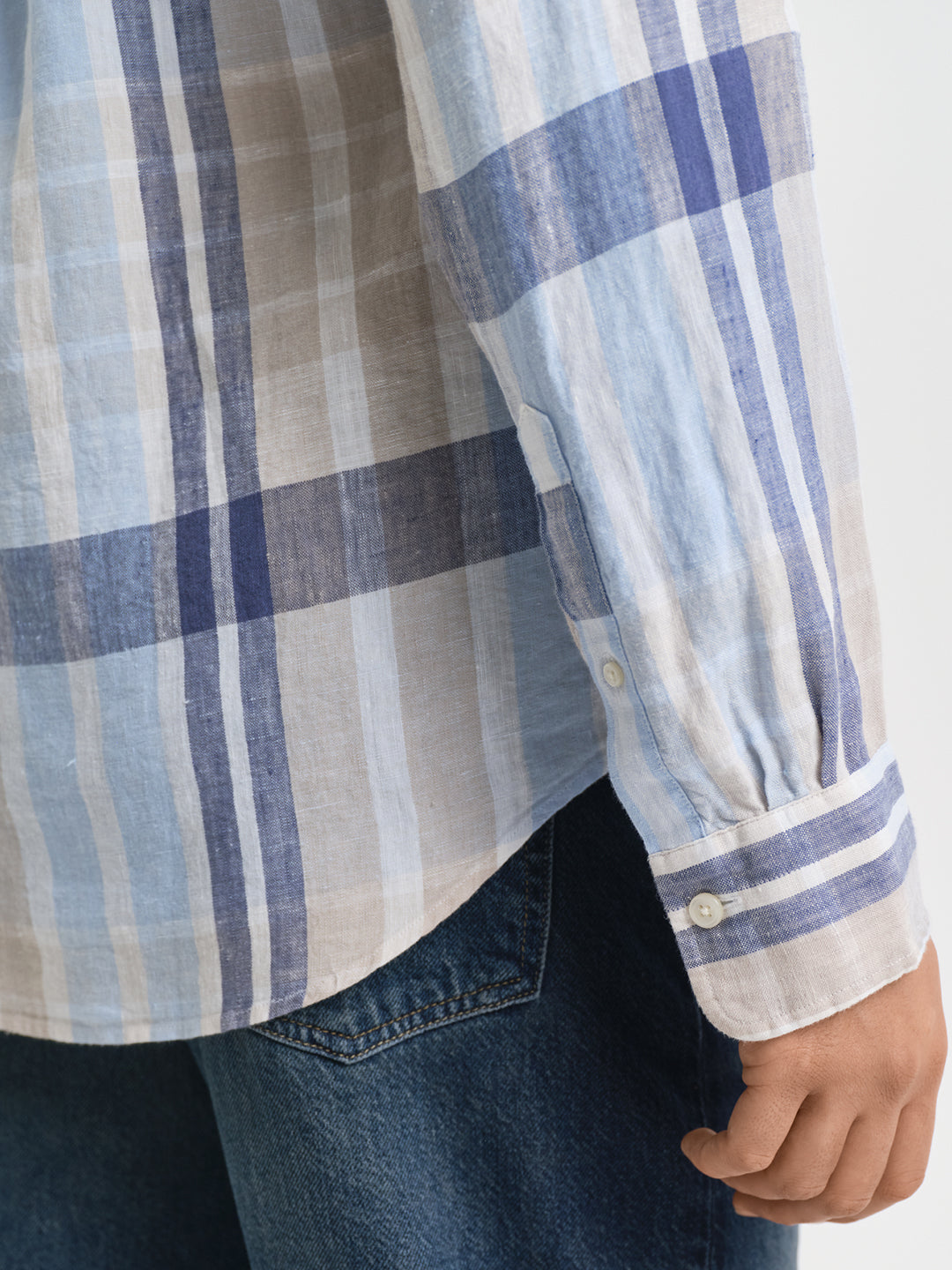 Gant Men Multi Regular Fit Checked Linen Shirt