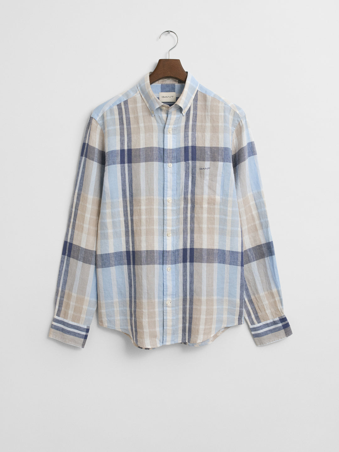 Gant Men Multi Regular Fit Checked Linen Shirt