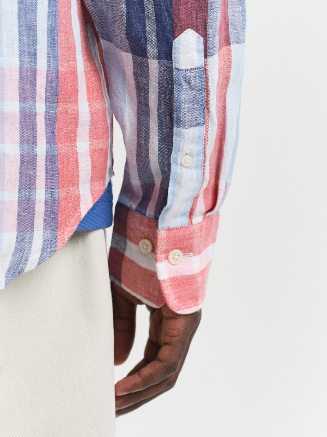 Gant Men Red Regular Fit Checked Linen Shirt