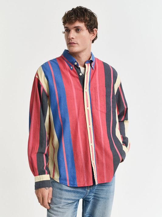 Gant Men Multicolor Striped Button-Down Collar Full Sleeves Shirt