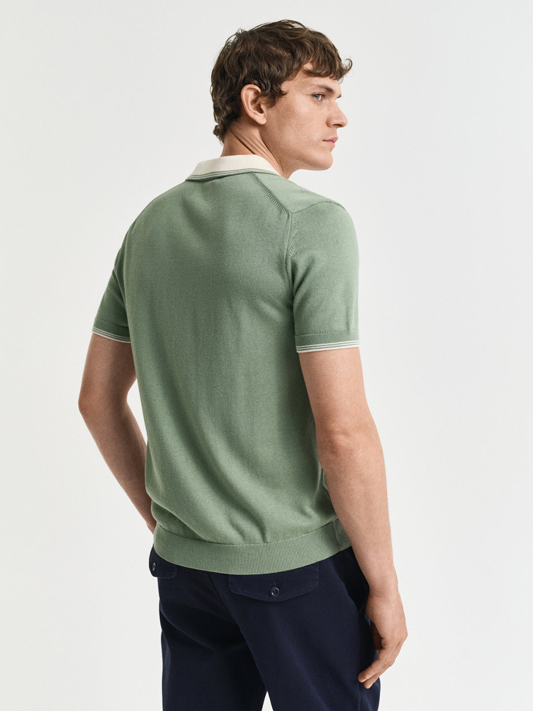 Gant Men Green Polo Collar Short Sleeves T-Shirt