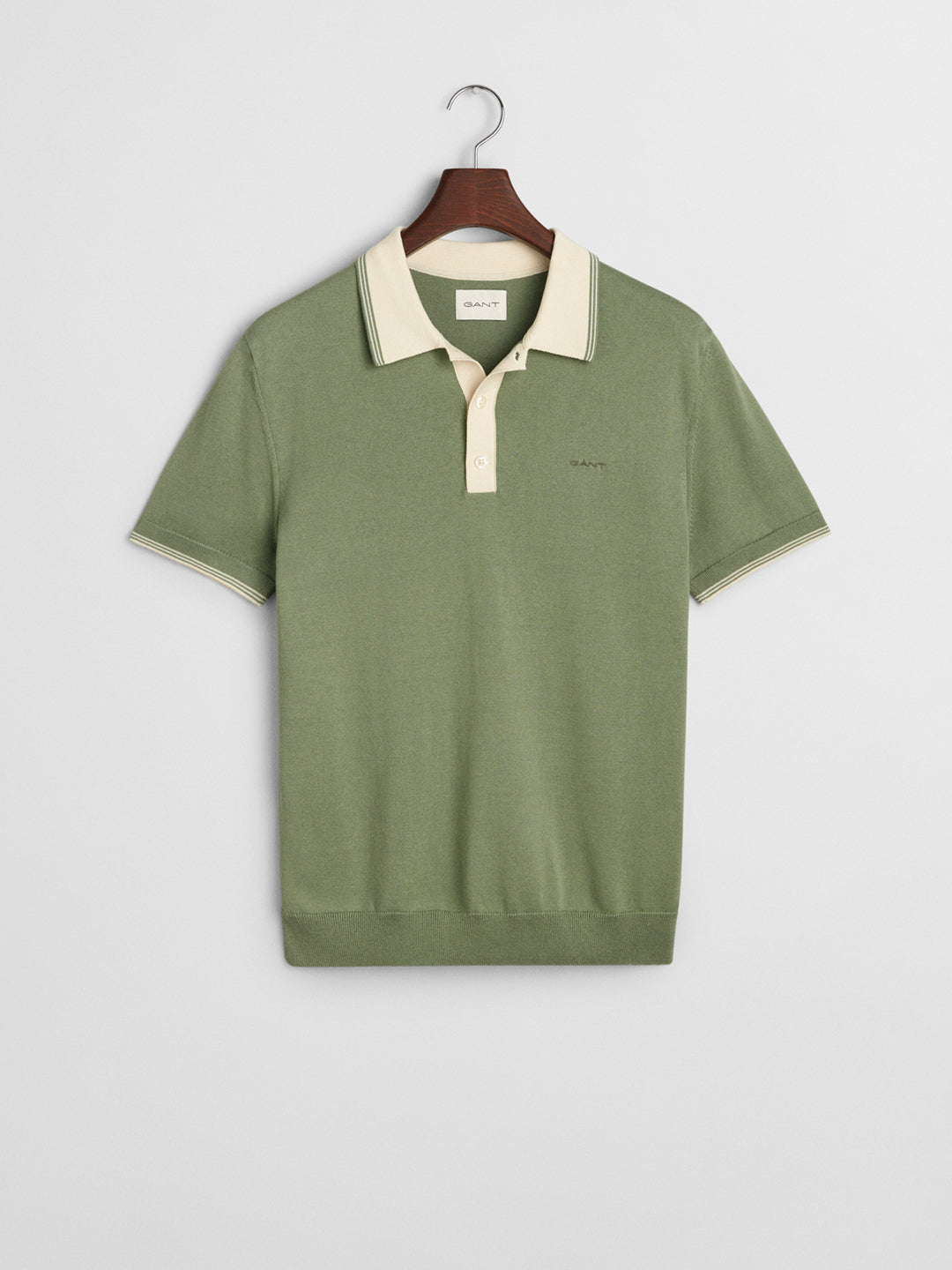 Gant Men Green Polo Collar Short Sleeves T-Shirt