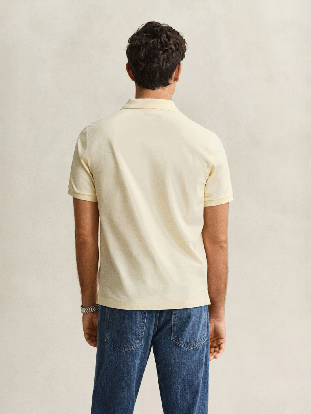 GANT Men Yellow Regular Fit Pique Polo T-Shirt