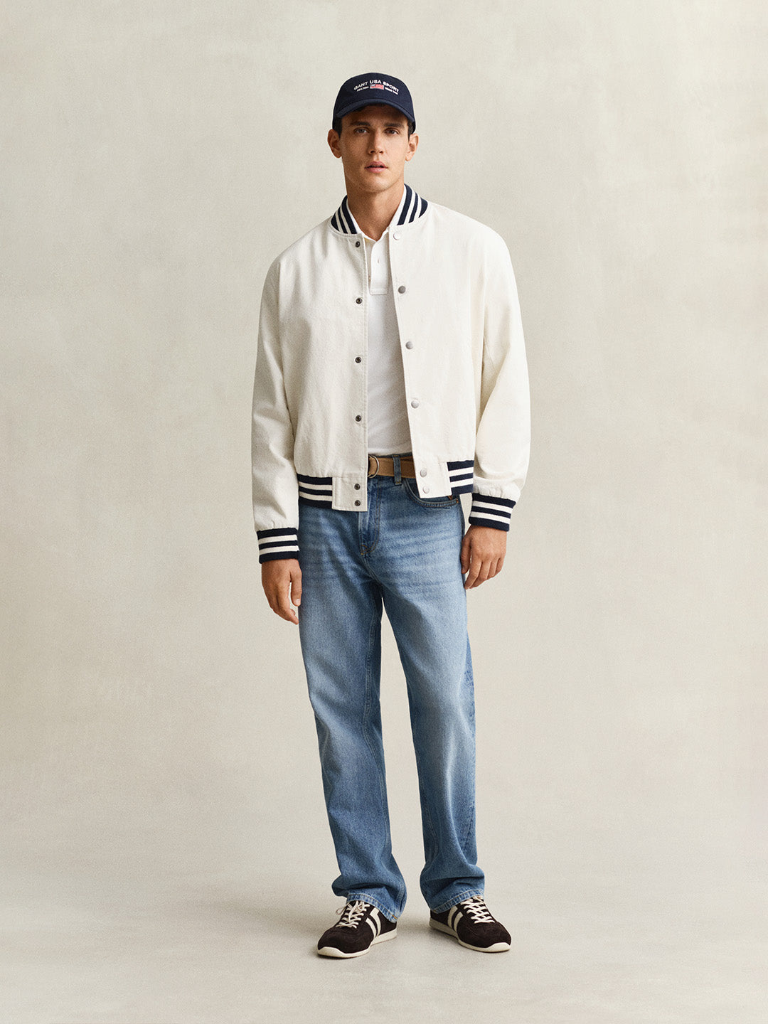 GANT Men White Slim Fit Pique Polo T-Shirt