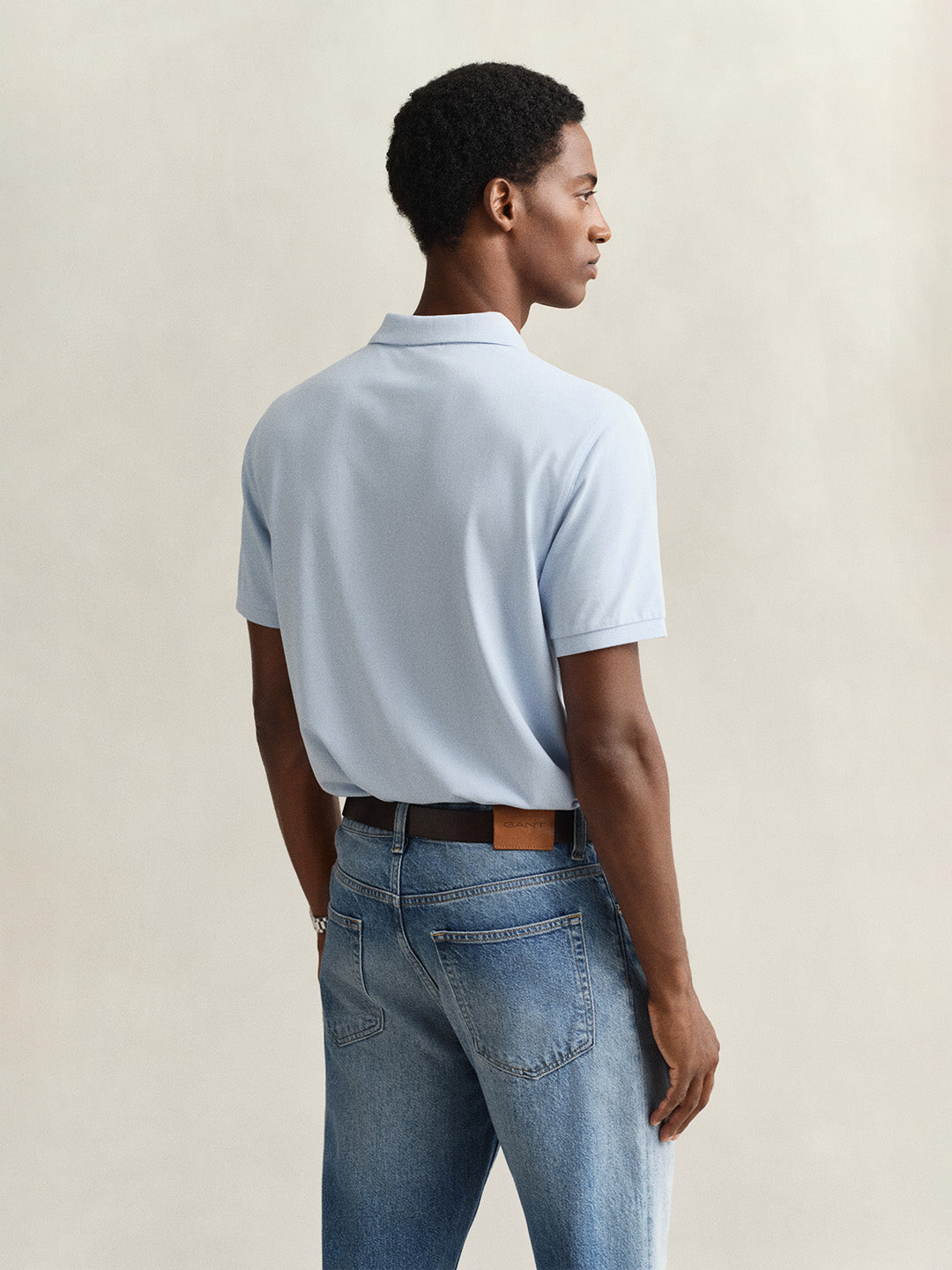 GANT Men Blue Slim Fit Pique Polo T-Shirt