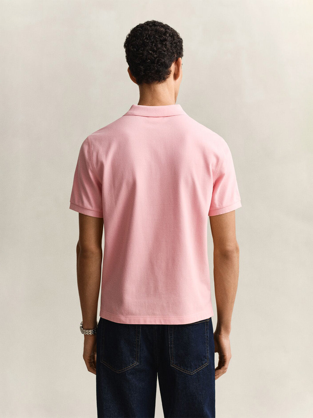 GANT Men Pink Slim Fit Pique Polo T-Shirt