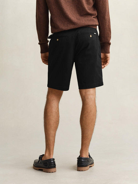 Gant Men Black Solid Regular Fit Shorts