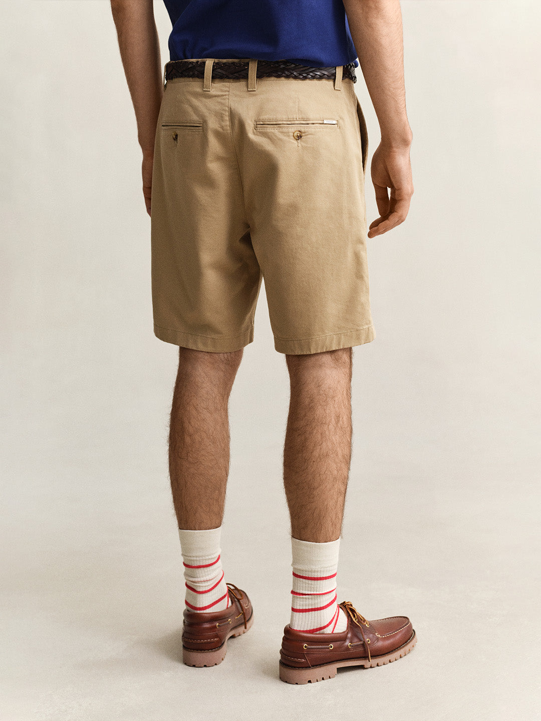 Gant Men Khaki Solid Regular Fit Shorts